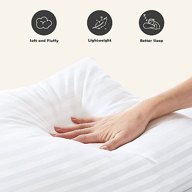 Lux Decor Collection Bed Pillows Hypoallergenic 100% Polyester Pack of 2 Stripe Pillow