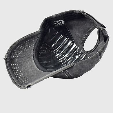 Women's Distressed Baseball Cap with Glitter Star Patches