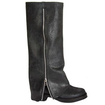 Women's CUFF Leather Biker Boot By URBNKICKS