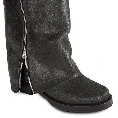 Women's CUFF Leather Biker Boot By URBNKICKS