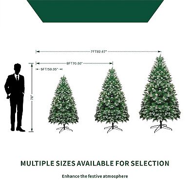 Artificial Christmas Tree with Snow Dusted Pine Cone Realistic Holiday Décor​