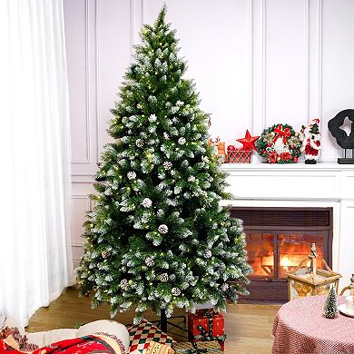 Artificial Christmas Tree with Snow Dusted Pine Cone Realistic Holiday Décor​