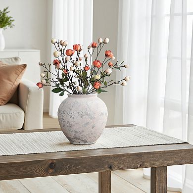 LuxenHome 10.7" Mottled Gray Cement Globe Vase, Round Decorative Accent for Home Decor