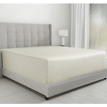 California Design Den Stripe Fitted Sheet Only - 500 Thread Count, 100% Cotton Sateen, Deep Pockets