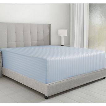 California Design Den Stripe Fitted Sheet Only - 500 Thread Count, 100% Cotton Sateen, Deep Pockets