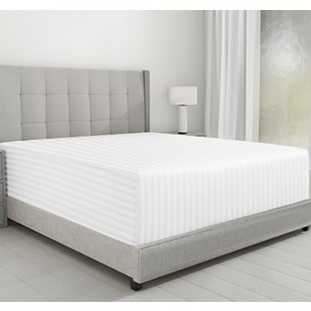 California Design Den Stripe Fitted Sheet Only - 500 Thread Count, 100% Cotton Sateen, Deep Pockets