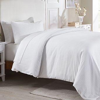 California Design Den Striped Duvet Cover Only - 400 Thread Count 100% Cotton Sateen