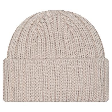 Men's New Era Light Beige Chicago Bears Logo Applique Cuffed Knit Hat