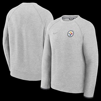 Men's Nike Heather Gray Pittsburgh Steelers Tech Fleece Raglan Sweatshirt