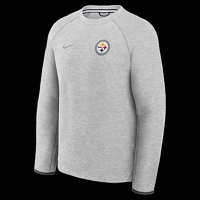 Men's Nike Heather Gray Pittsburgh Steelers Tech Fleece Raglan Sweatshirt