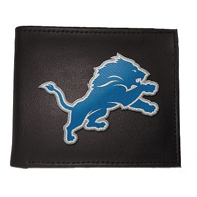 Detroit Lions Synthetic Leather Embroidered Bifold Wallet