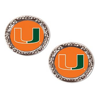 WinCraft Miami Hurricanes Round Team Post Earring