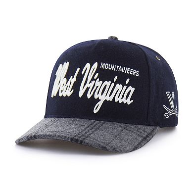 Unisex '47 Navy West Virginia Mountaineers Windowpane Plaid Collection Hitch Adjustable Hat