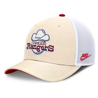Men's Nike Natural Texas Rangers Cooperstown Collection Dri-FIT Rise Trucker Adjustable Hat