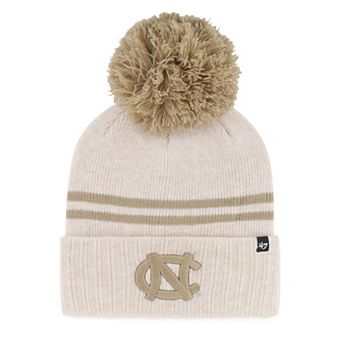 Women's '47 Natural North Carolina Tar Heels Core & Inline Latte Cuffed Knit Hat with Pom