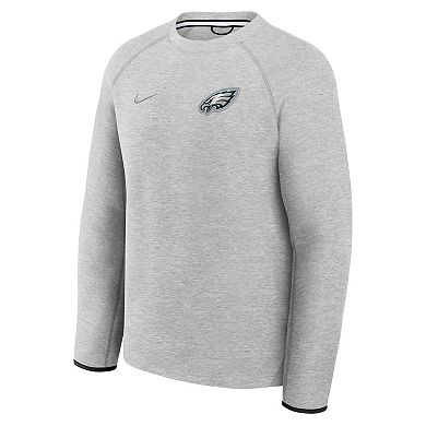 Men's Nike Heather Gray Philadelphia Eagles Tech Fleece Raglan Sweatshirt