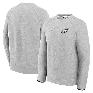 Men's Nike Heather Gray Philadelphia Eagles Tech Fleece Raglan Sweatshirt