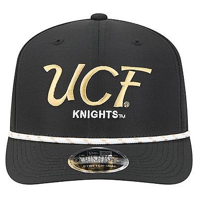 Men's New Era Black UCF Knights Script Performance Rope 9SEVENTY Adjustable Hat