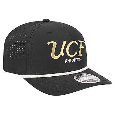 Men's New Era Black UCF Knights Script Performance Rope 9SEVENTY Adjustable Hat