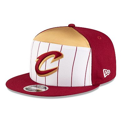 Men's New Era White/Wine Cleveland Cavaliers 2025 NBA Tip Off Split Panel 9FIFTY Snapback Hat
