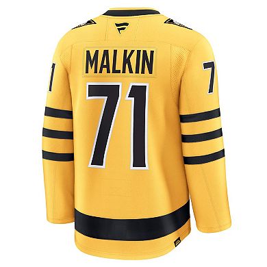 Men's Fanatics Evgeni Malkin Gold Pittsburgh Penguins Alternate Premium Player Jersey