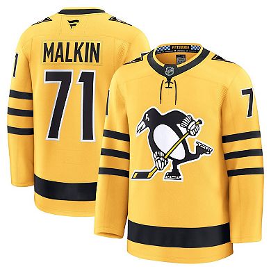 Men's Fanatics Evgeni Malkin Gold Pittsburgh Penguins Alternate Premium Player Jersey