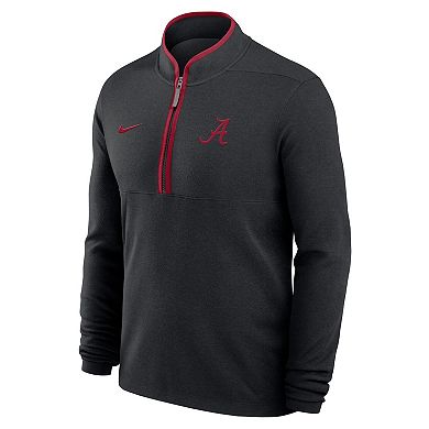 Men's Nike Black Alabama Crimson Tide Courtside Victory Dri-FIT Half-Zip Pullover