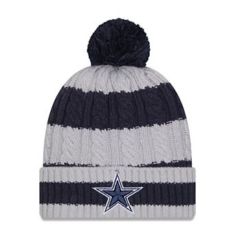 Women's New Era Navy Dallas Cowboys Braided Cuffed Knit Hat with Pom