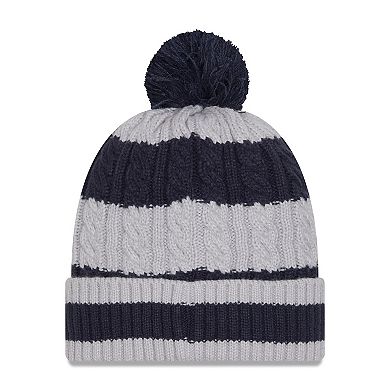 Women's New Era Navy Dallas Cowboys Braided Cuffed Knit Hat with Pom