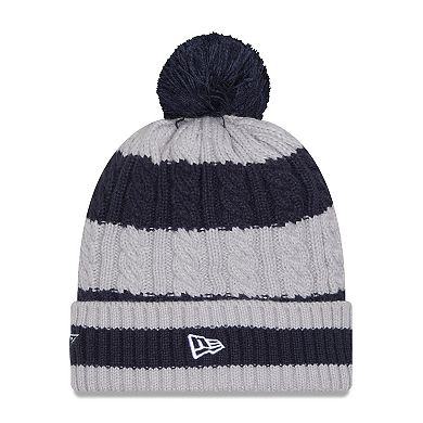 Women's New Era Navy Dallas Cowboys Braided Cuffed Knit Hat with Pom