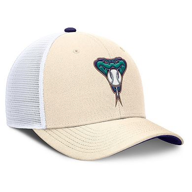 Men's Nike Natural Arizona Diamondbacks Cooperstown Collection Dri-FIT Rise Trucker Adjustable Hat