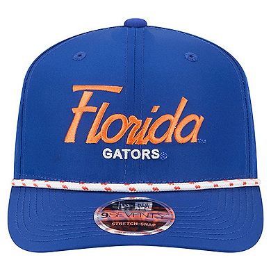 Men's New Era Royal Florida Gators Script Performance Rope 9SEVENTY Adjustable Hat