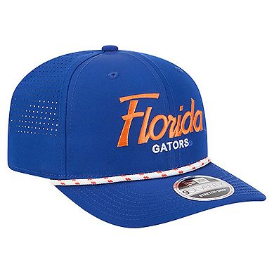 Men's New Era Royal Florida Gators Script Performance Rope 9SEVENTY Adjustable Hat
