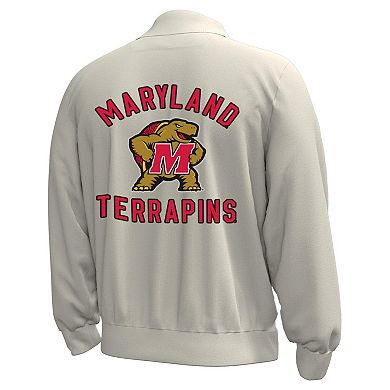 Men's Under Armour Stone Maryland Terrapins Gameday Icon Full-Snap Fleece Jacket