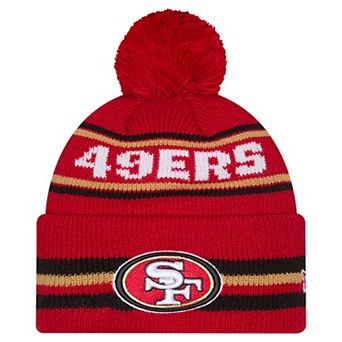 Men's New Era Scarlet San Francisco 49ers Classic Cuffed Knit Hat with Pom