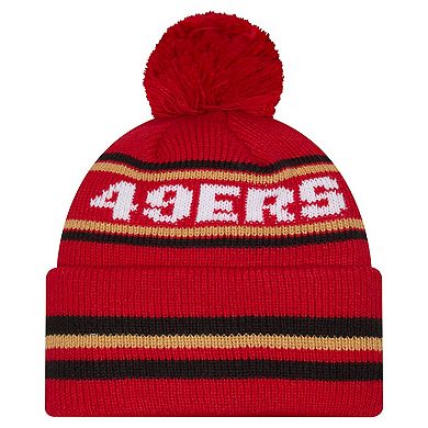 Men's New Era Scarlet San Francisco 49ers Classic Cuffed Knit Hat with Pom