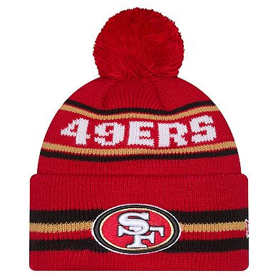 Men's New Era Scarlet San Francisco 49ers Classic Cuffed Knit Hat with Pom