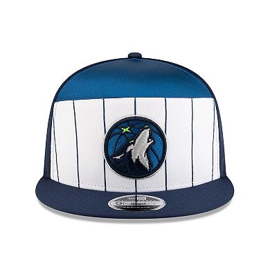 Men's New Era White/Navy Minnesota Timberwolves 2025 NBA Tip Off Split Panel 9FIFTY Snapback Hat