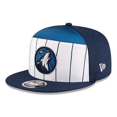 Men's New Era White/Navy Minnesota Timberwolves 2025 NBA Tip Off Split Panel 9FIFTY Snapback Hat
