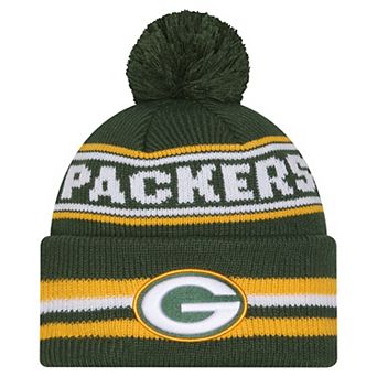 Men's New Era Green Green Bay Packers Classic Cuffed Knit Hat with Pom