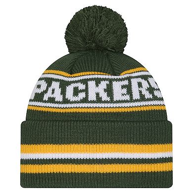 Men's New Era Green Green Bay Packers Classic Cuffed Knit Hat with Pom