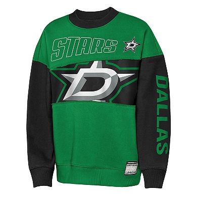 Youth Outerstuff Kelly Green/Black Dallas Stars Impact Player Sweatshirt