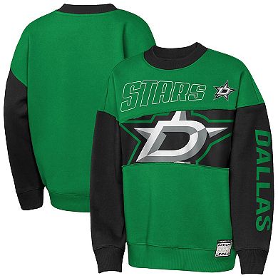 Youth Outerstuff Kelly Green/Black Dallas Stars Impact Player Sweatshirt