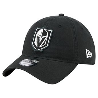 Men's New Era Black Vegas Golden Knights Stamp Fabric Applique 9TWENTY Adjustable Hat