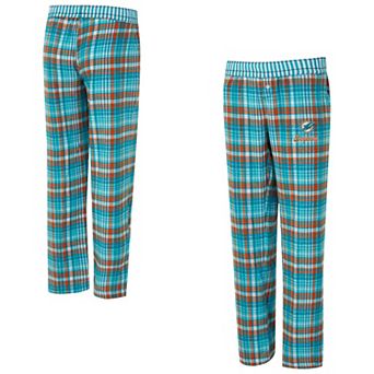 Women's Concepts Sport Aqua Miami Dolphins Laney Plaid Tri-Blend Pants