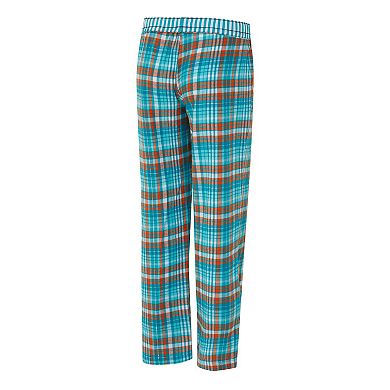 Women's Concepts Sport Aqua Miami Dolphins Laney Plaid Tri-Blend Pants