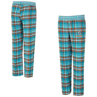 Women's Concepts Sport Aqua Miami Dolphins Laney Plaid Tri-Blend Pants