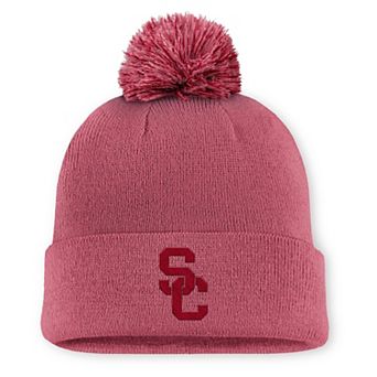 Men's Nike Pink USC Trojans Primetime Peak Campus Cuffed Knit Hat with Pom