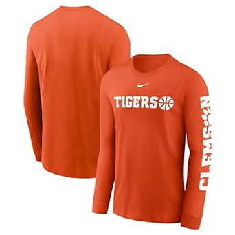 Men's Nike Orange Clemson Tigers Basketball Icon Two-Hit Long Sleeve T-Shirt