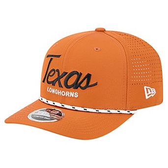Men's New Era Texas Orange Texas Longhorns Script Performance Rope 9SEVENTY Adjustable Hat